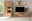 Moderne Wandkombination aus Holz mit Schrank, TV-Möbel und Regal, frontal betrachtet.