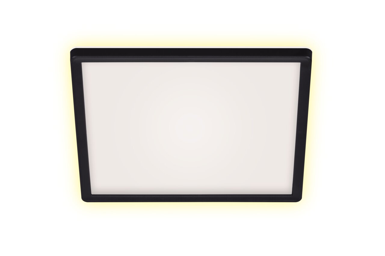 Briloner LED-Deckenleuchte SLIM LED-Deckenleuchte in quadratischer Form mit schwarzem Rahmen, Ansicht von unten