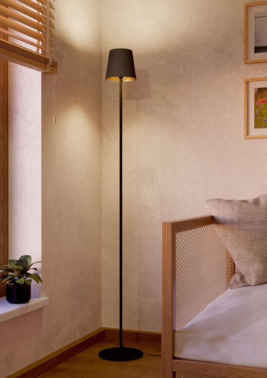 Eglo Leuchten Stehleuchte FIORANA Stehleuchte FIORANA in einer gemütlichen Zimmerecke, seitliche Perspektive