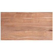 Holzplatte eines Couchtisches aus der Vogelperspektive