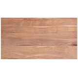 Holzplatte eines Couchtisches aus der Vogelperspektive