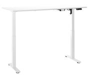 Weißer höhenverstellbarer E-Schreibtisch, seitliche Perspektive