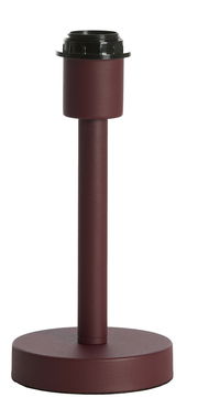 Lampenfuß in Bordeauxrot, zylindrische Form mit runder Basis, seitliche Perspektive