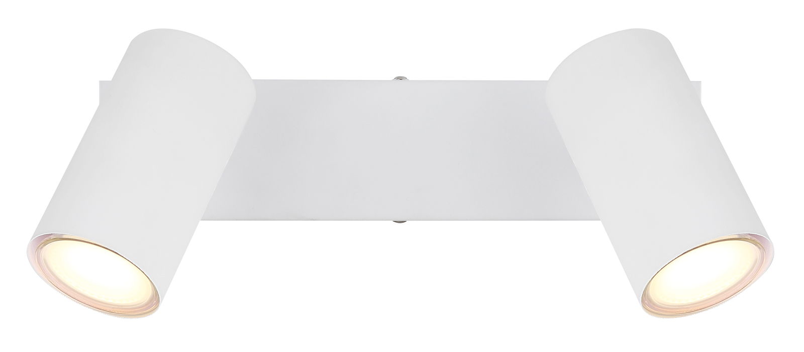 Zweiflammiger weißer Strahler aus der Frontalperspektive