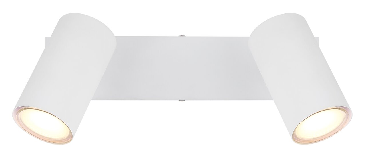 Zweiflammiger weißer Strahler aus der Frontalperspektive