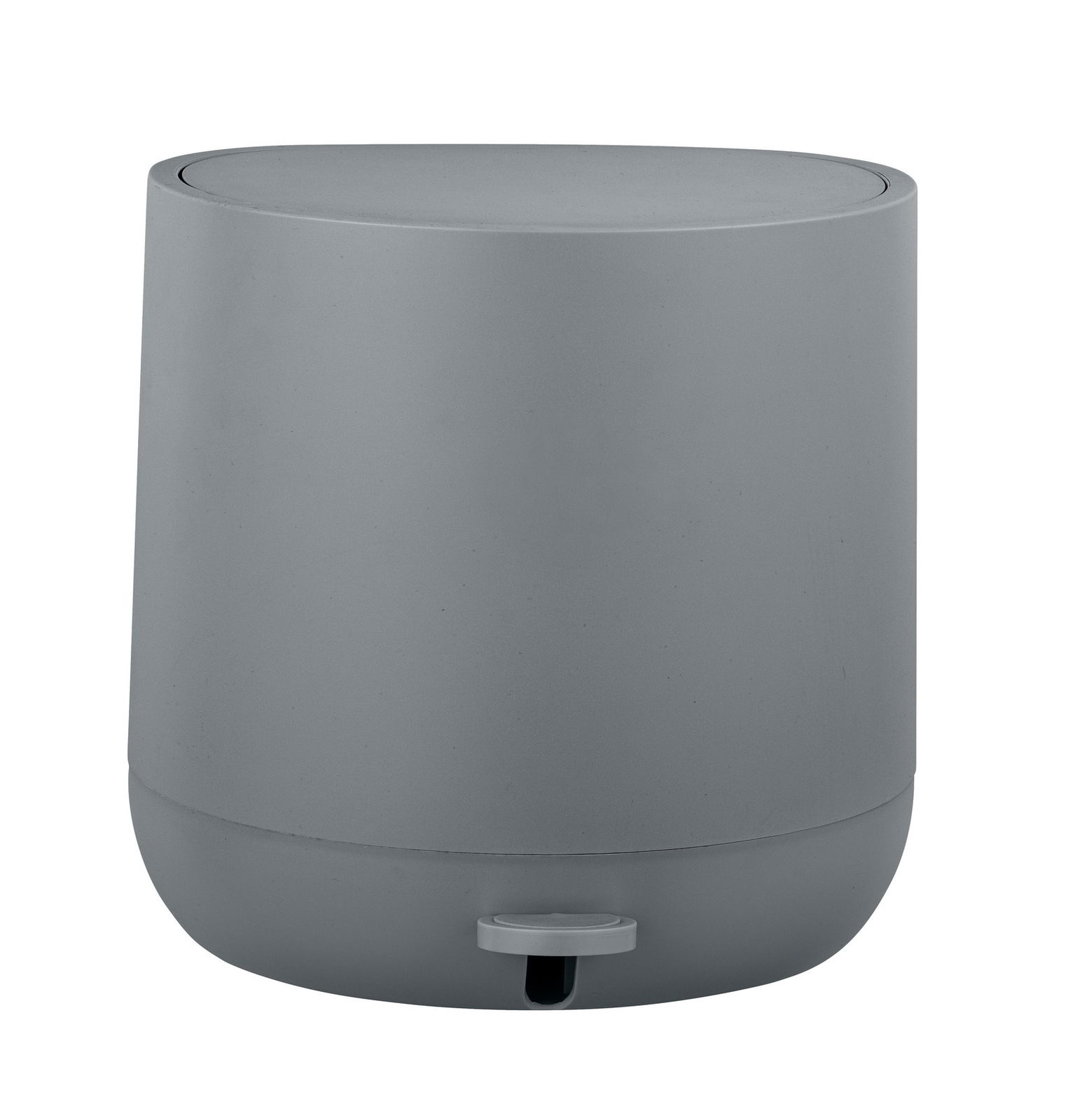 Grauer Treteimer Pomino mit 4,5 Litern Fassungsvermögen, frontal abgebildet