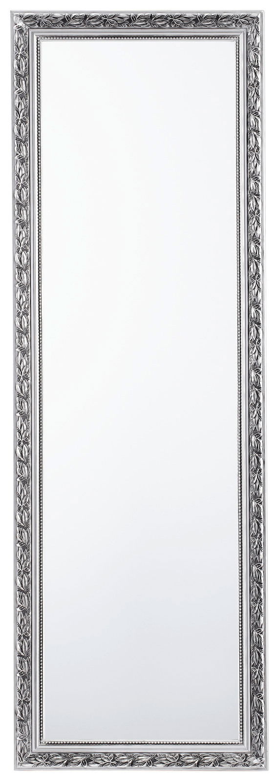 Eleganter Standspiegel mit reich verziertem Rahmen, frontal abgebildet.