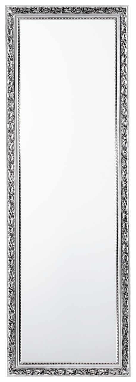 Eleganter Standspiegel mit reich verziertem Rahmen, frontal abgebildet.
