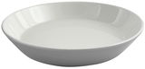 Grauer Teller aus einem 19-teiligen Dinnerset, seitliche Perspektive
