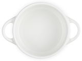 Weiße Mini-Cocotte 10cm in Herzform, Draufsicht