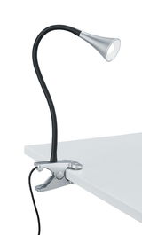 LED-Klemmleuchte VIPER in seitlicher Perspektive auf einem Tisch befestigt