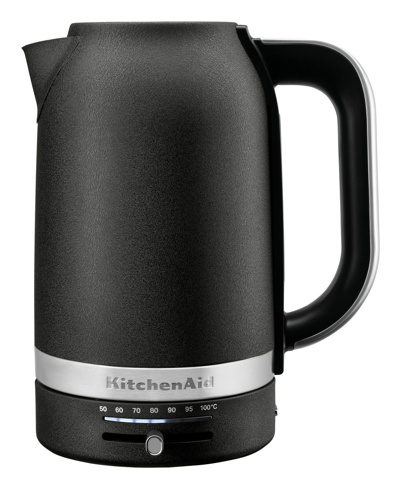 KitchenAid Wasserkocher 1,7 L Monochrome 5KEK1701EBK Schwarzer Wasserkocher mit Temperaturanzeige, seitliche Perspektive