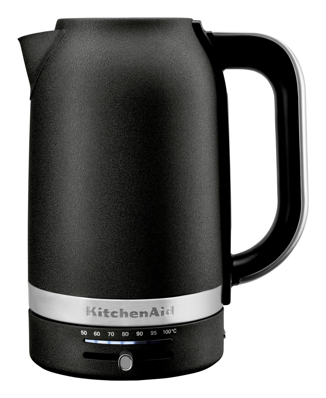 KitchenAid Waterkoker 1,7 l Monochrome 5KEK1701EBK Zwarte waterkoker met temperatuurweergave, zijaanzicht