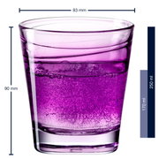 Violettfarbenes Trinkglas Vario mit 250 ml Fassungsvermögen, seitliche Ansicht