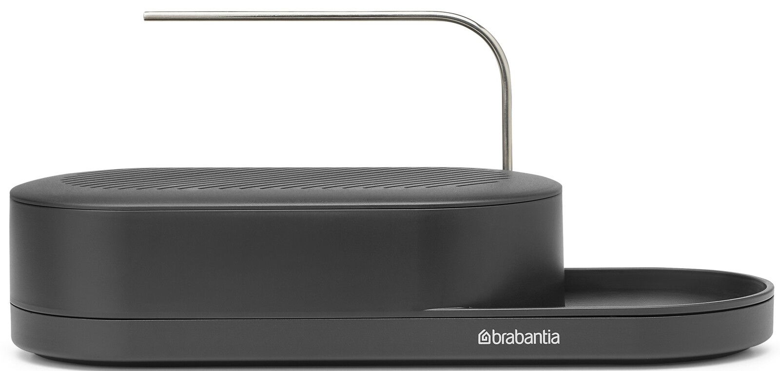 Schwarzer Brabantia Organizer SINKSTYLE mit Metallbügel, seitliche Perspektive