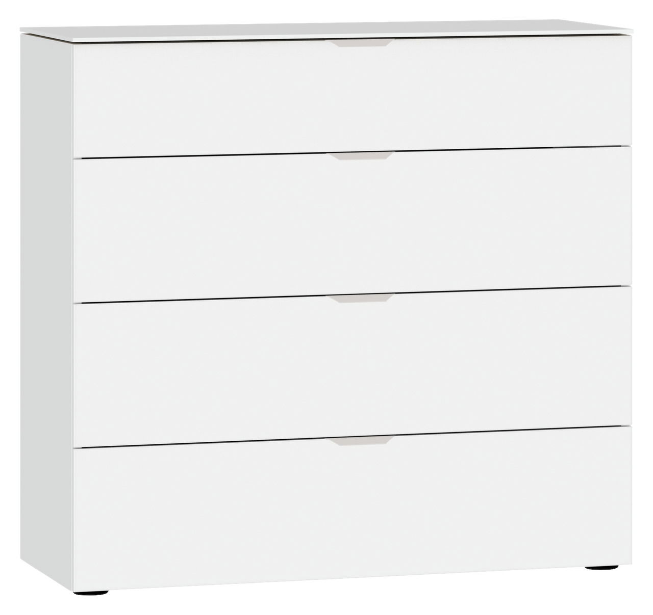 Jutzler Kommode BEIMÖBEL Weiße Kommode mit vier Schubladen, frontale Perspektive