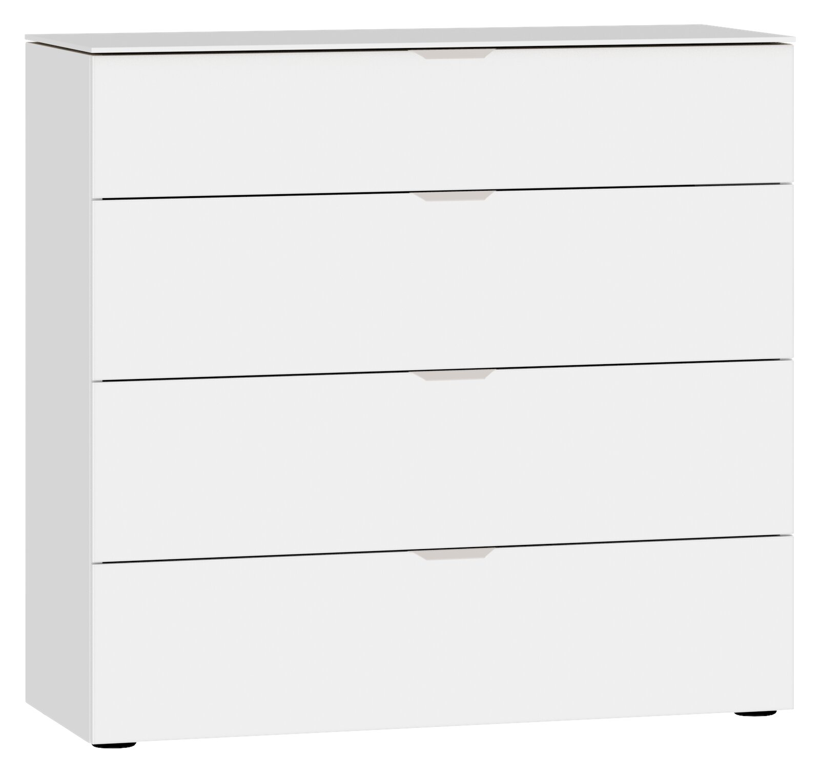 Jutzler Kommode BEIMÖBEL Weiße Kommode mit vier Schubladen, frontale Perspektive