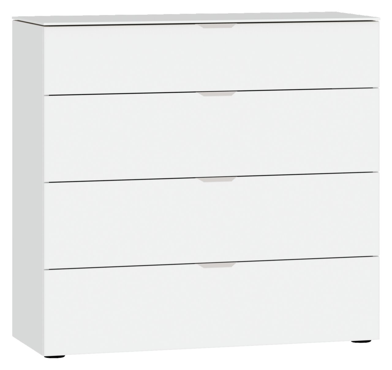Jutzler Kommode BEIMÖBEL Weiße Kommode mit vier Schubladen, frontale Perspektive