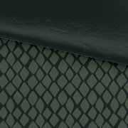 Wendebettwäsche mit geometrischem Muster in dunklen Tönen, Draufsicht