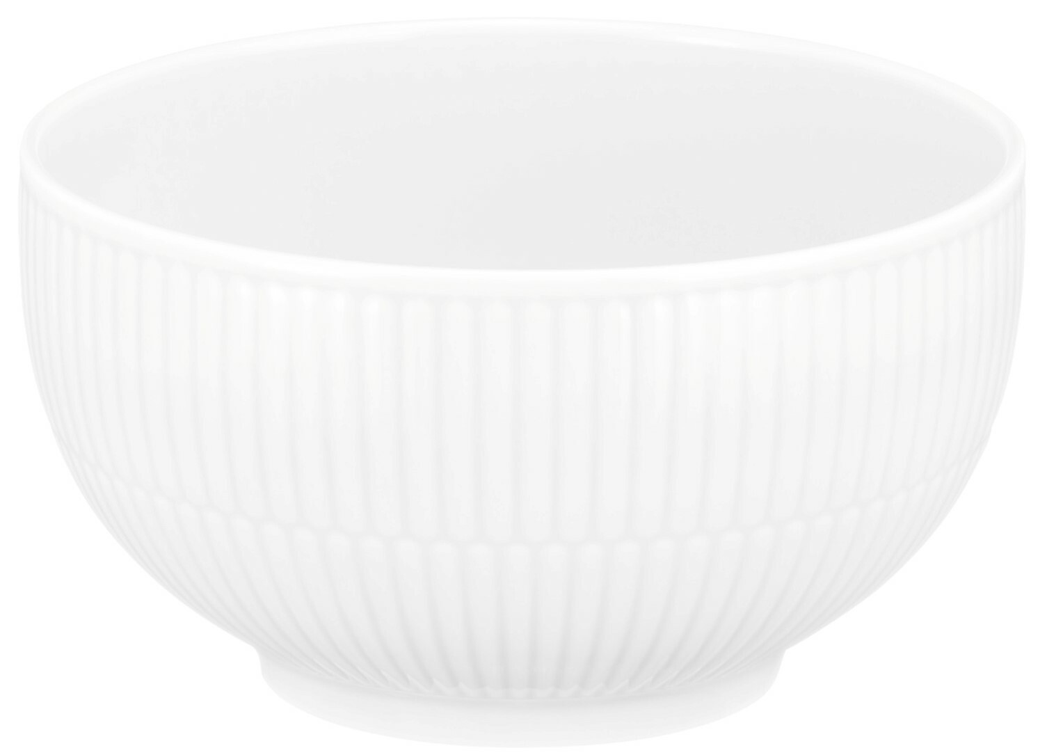 Seltmann Weiden Müslischale AMINA Weiße Müslischale mit geriffeltem Design, seitliche Perspektive