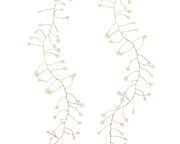 Zwei Stränge von Micro LED Lichterketten in einer geschwungenen Anordnung, aus der Vogelperspektive fotografiert.