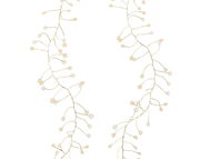 Zwei Stränge von Micro LED Lichterketten in einer geschwungenen Anordnung, aus der Vogelperspektive fotografiert.