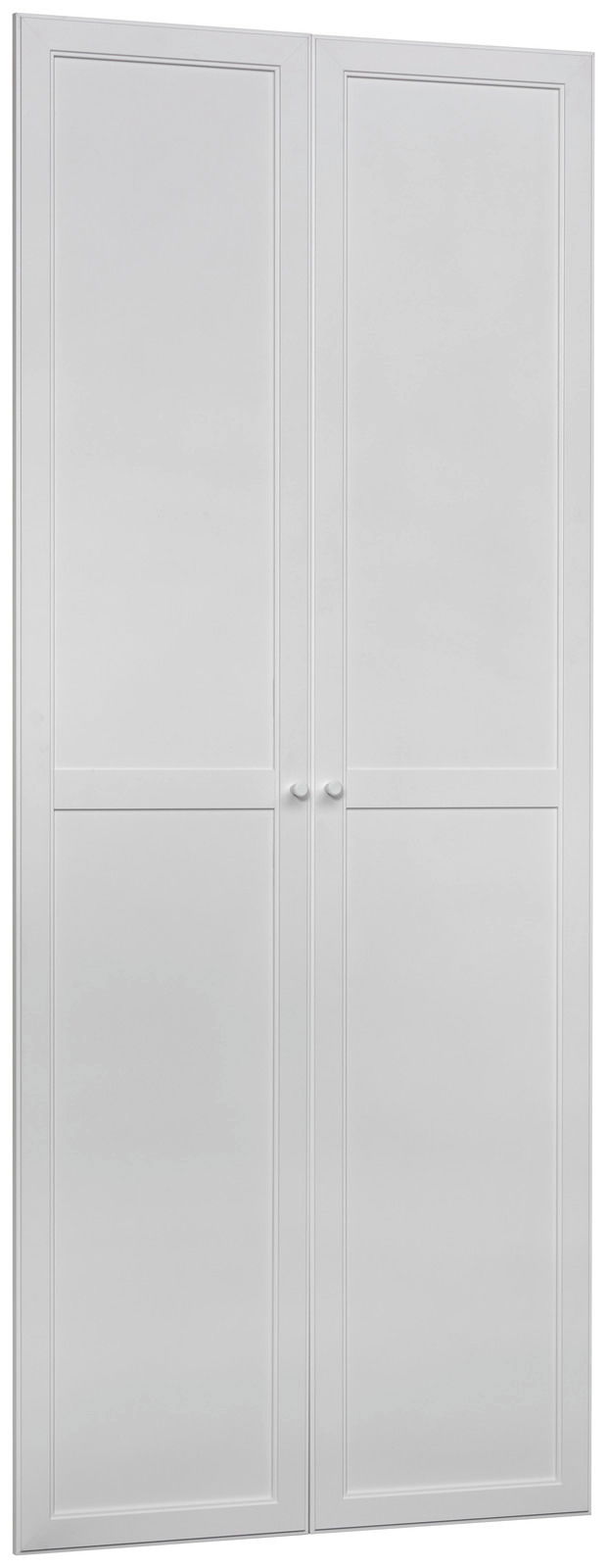 Carryhome Tür-Set MILLY Weiße Doppeltür mit schlichter Paneeloptik, frontal abgebildet.