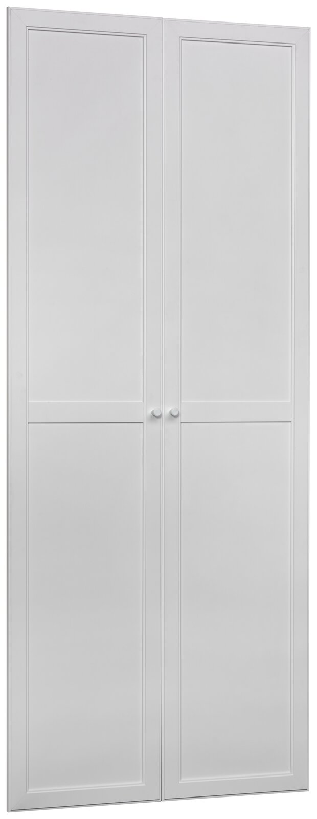 Carryhome Tür-Set MILLY Weiße Doppeltür mit schlichter Paneeloptik, frontal abgebildet.