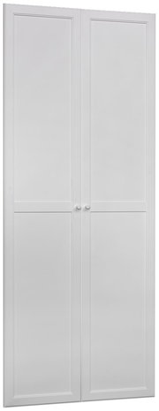 Weiße Doppeltür mit schlichter Paneeloptik, frontal abgebildet.