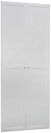 Weiße Doppeltür mit schlichter Paneeloptik, frontal abgebildet.