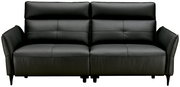 Schwarzes Ledersofa, 2-Sitzer, Frontalansicht