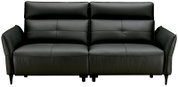 Schwarzes Ledersofa, 2-Sitzer, Frontalansicht