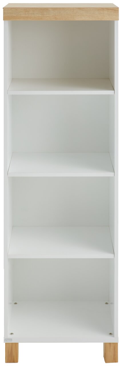 Paidi Regal offen LENNOX FRESH Weißes offenes Regal mit vier Ebenen und Holzdetails, Frontalansicht