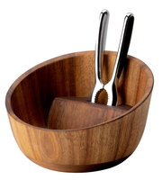 Holz-Nussschale mit integriertem Nussknacker, seitliche Perspektive