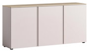 Modernes Sideboard mit drei Türen in heller Holzoptik, Frontalansicht
