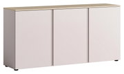 Modernes Sideboard mit drei Türen in heller Holzoptik, Frontalansicht