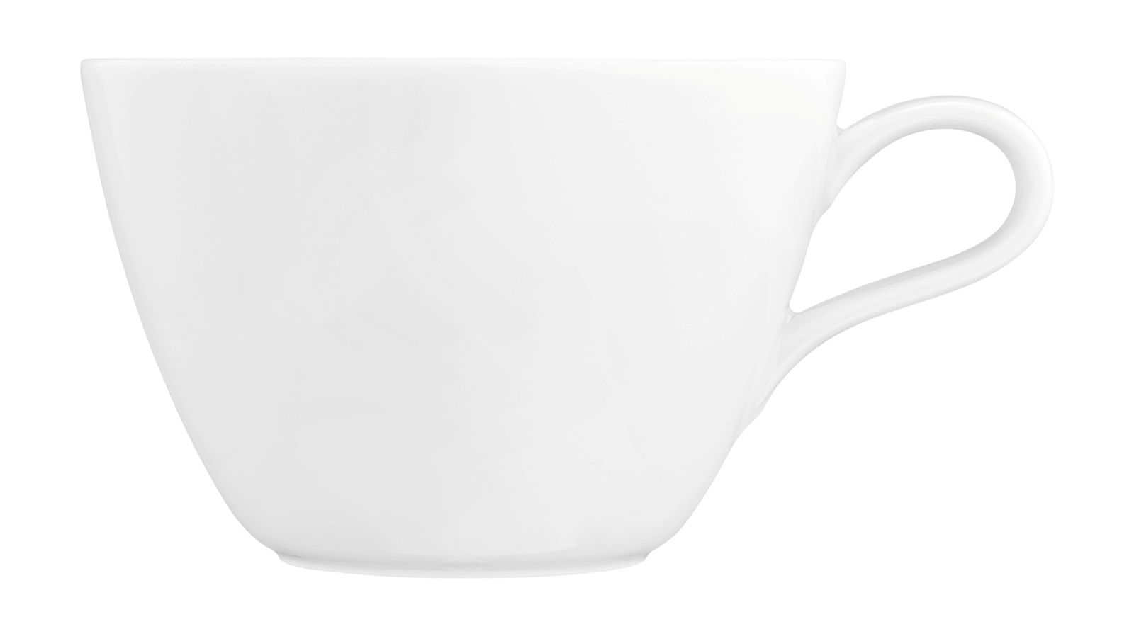 Weiße Milchkaffeetasse Life 0,37l, seitliche Ansicht