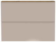 Moderner Hängeschuhschrank in Beige mit zwei Klappen, Frontansicht