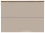 Moderner Hängeschuhschrank in Beige mit zwei Klappen, Frontansicht