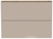 Moderner Hängeschuhschrank in Beige mit zwei Klappen, Frontansicht