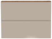 Moderner Hängeschuhschrank in Beige mit zwei Klappen, Frontansicht