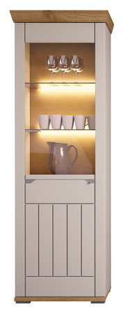 Vitrine aus Holz mit Glastüren, beleuchtet, frontalansicht