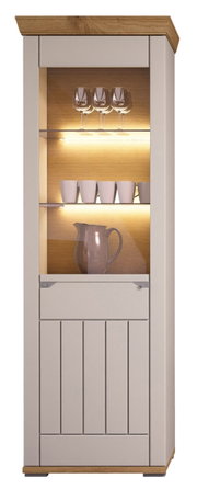 Vitrine aus Holz mit Glastüren, beleuchtet, frontalansicht