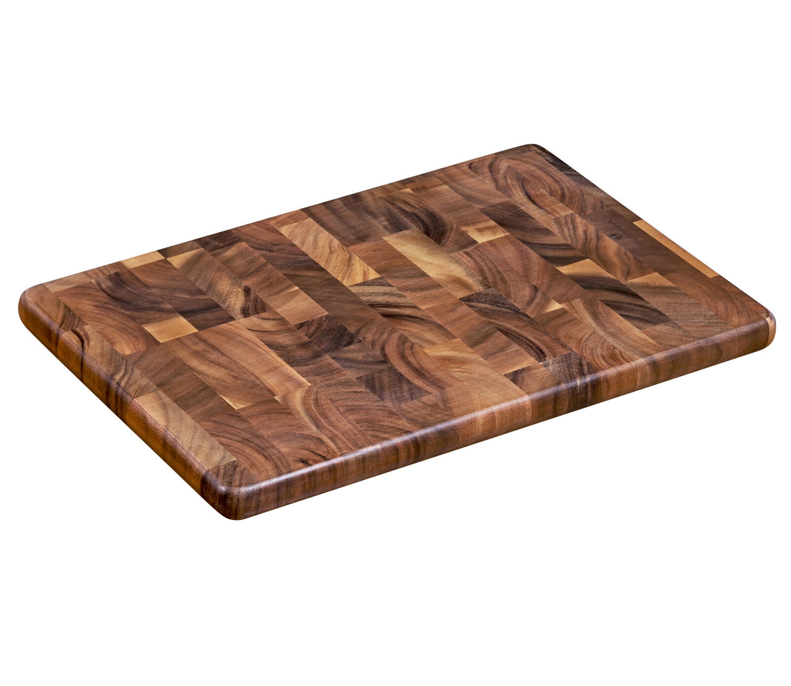 Tranchierbrett aus Holz in der Größe 45x30cm, perspektivisch von schräg oben fotografiert