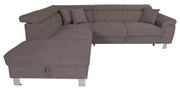 Graues Ecksofa mit zwei Kissen, Vorderansicht