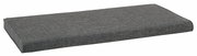 Graues Sitzkissen in rechteckiger Form, seitliche Perspektive