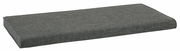 Graues Sitzkissen in rechteckiger Form, seitliche Perspektive