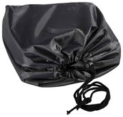 Schwarze Liegenhülle mit Kordelzug, von oben betrachtet