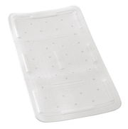 Rechteckige, weiße Wanneneinlage mit rutschfester Oberfläche und Noppen, Draufsicht