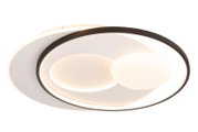 Moderne led-plafondlamp met cirkelvormig ontwerp, gezien vanaf de zijkant